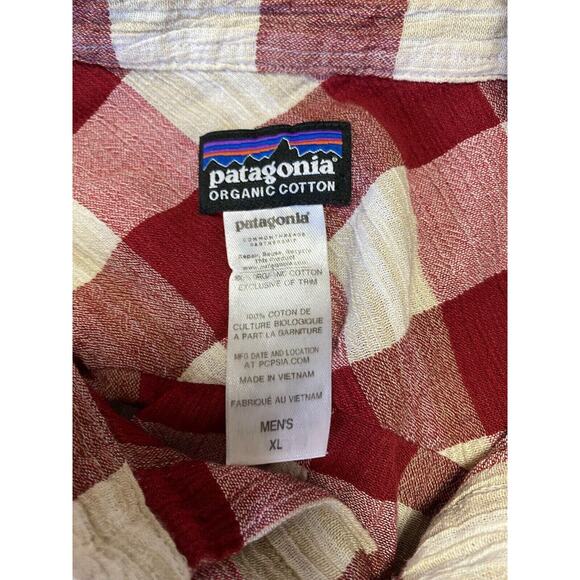 Patagonia Shirt Men’s‎ XL Red Plaid Organic Cotton Gorpcore Camping Hiking - Picture 3 of 6
